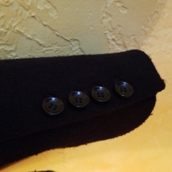 Pink Martini Black Wool Blend Asymmetrical Jacket - Picture 9 of 9